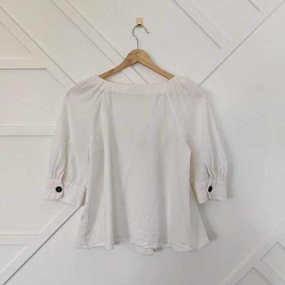 Zara puff short sleeve button up blouse Sz/ XS - Picture 9 of 9